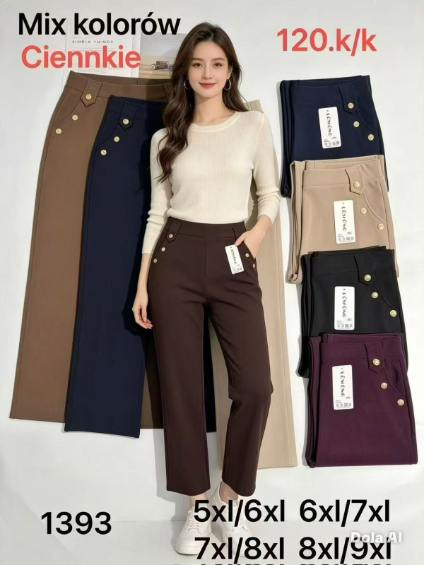 Spodnie damskie Roz 5XL-9XL, Mix Kolor Paczka 15 szt